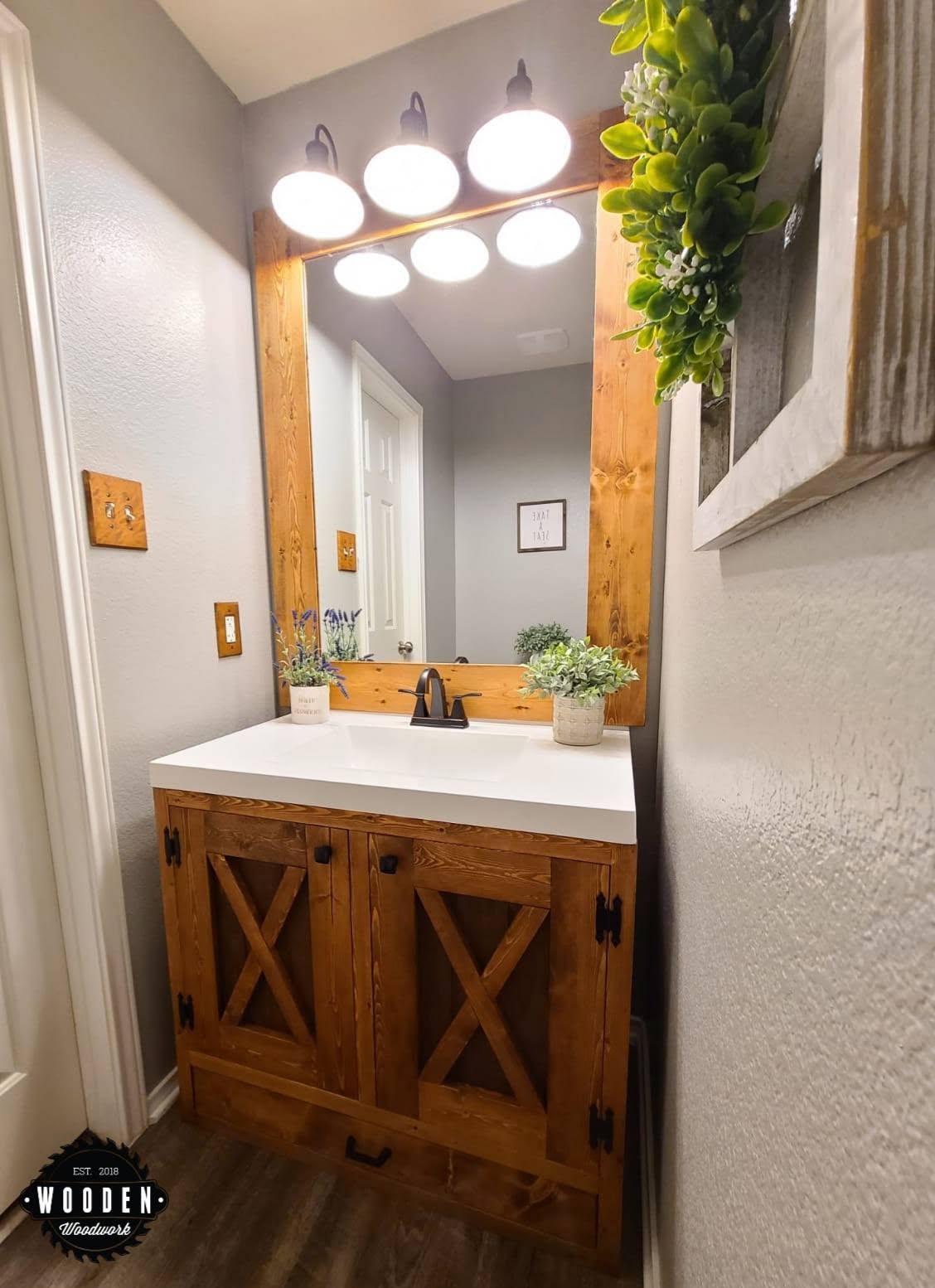 Custom bathroom vanity by Wooden Woodworks in Central Texas