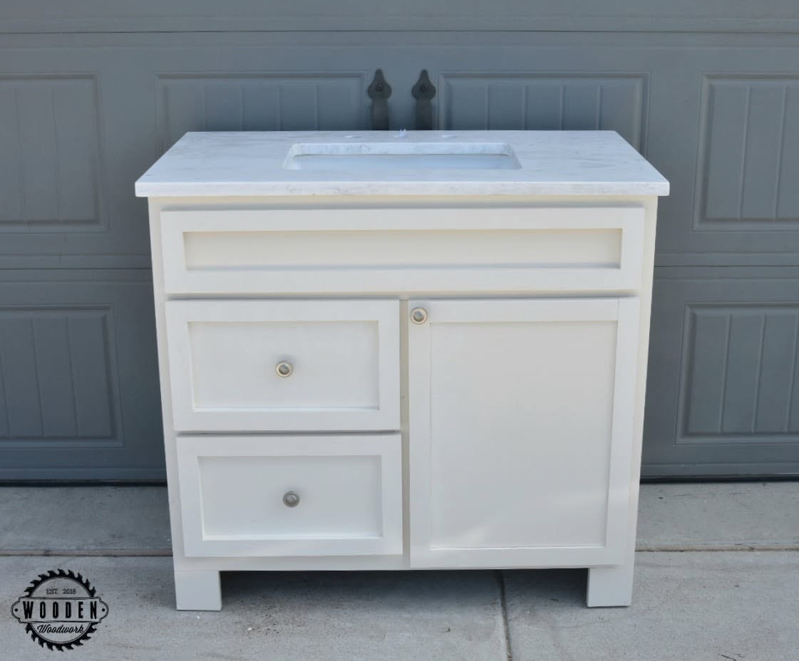 Custom bathroom vanity by Wooden Woodworks in Central Texas