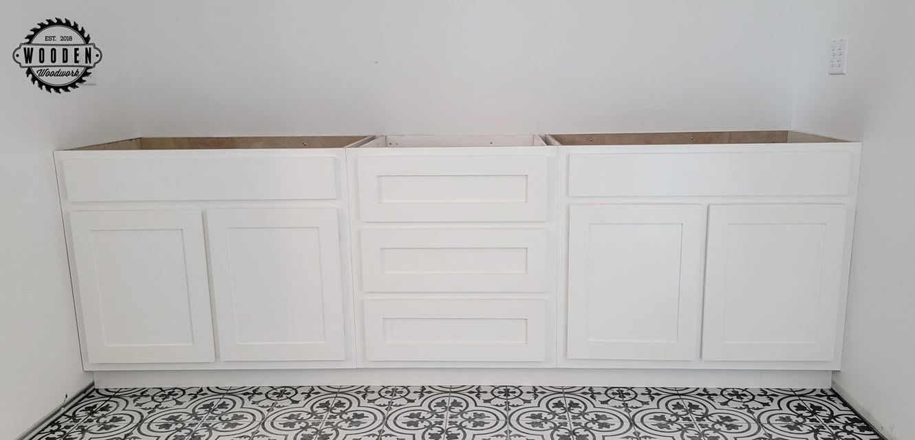 Custom bathroom vanity by Wooden Woodworks in Central Texas