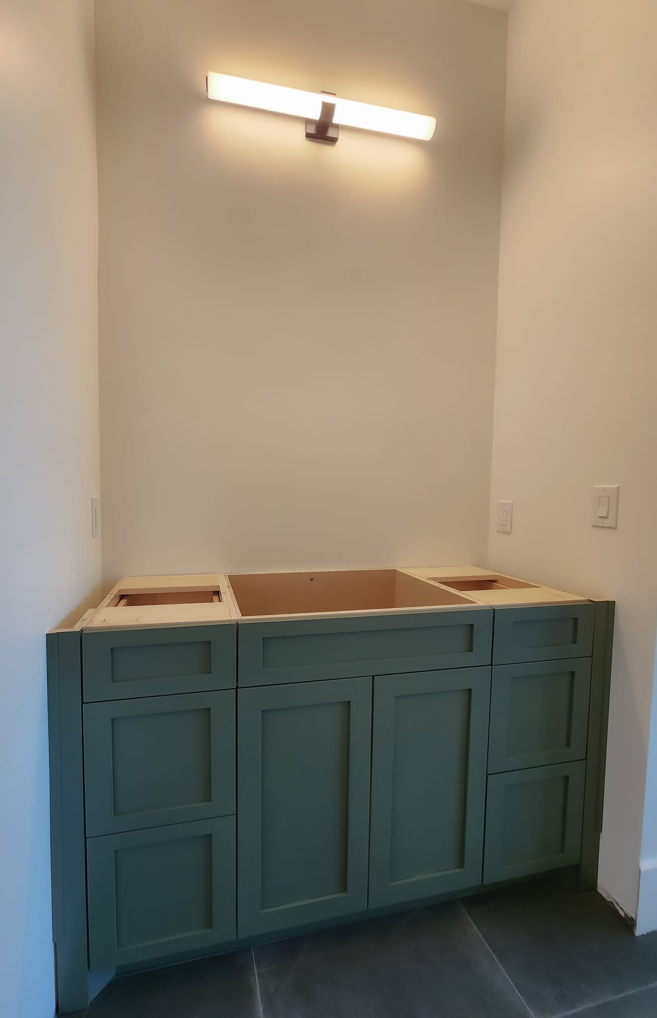 Custom bathroom vanity by Wooden Woodworks in Central Texas
