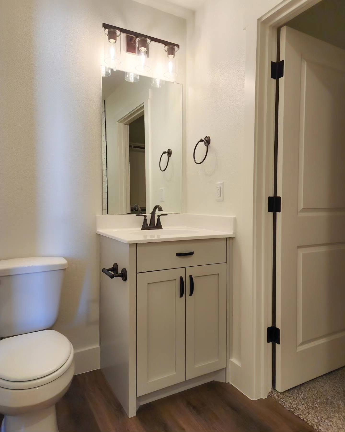 Custom bathroom vanity by Wooden Woodworks in Central Texas