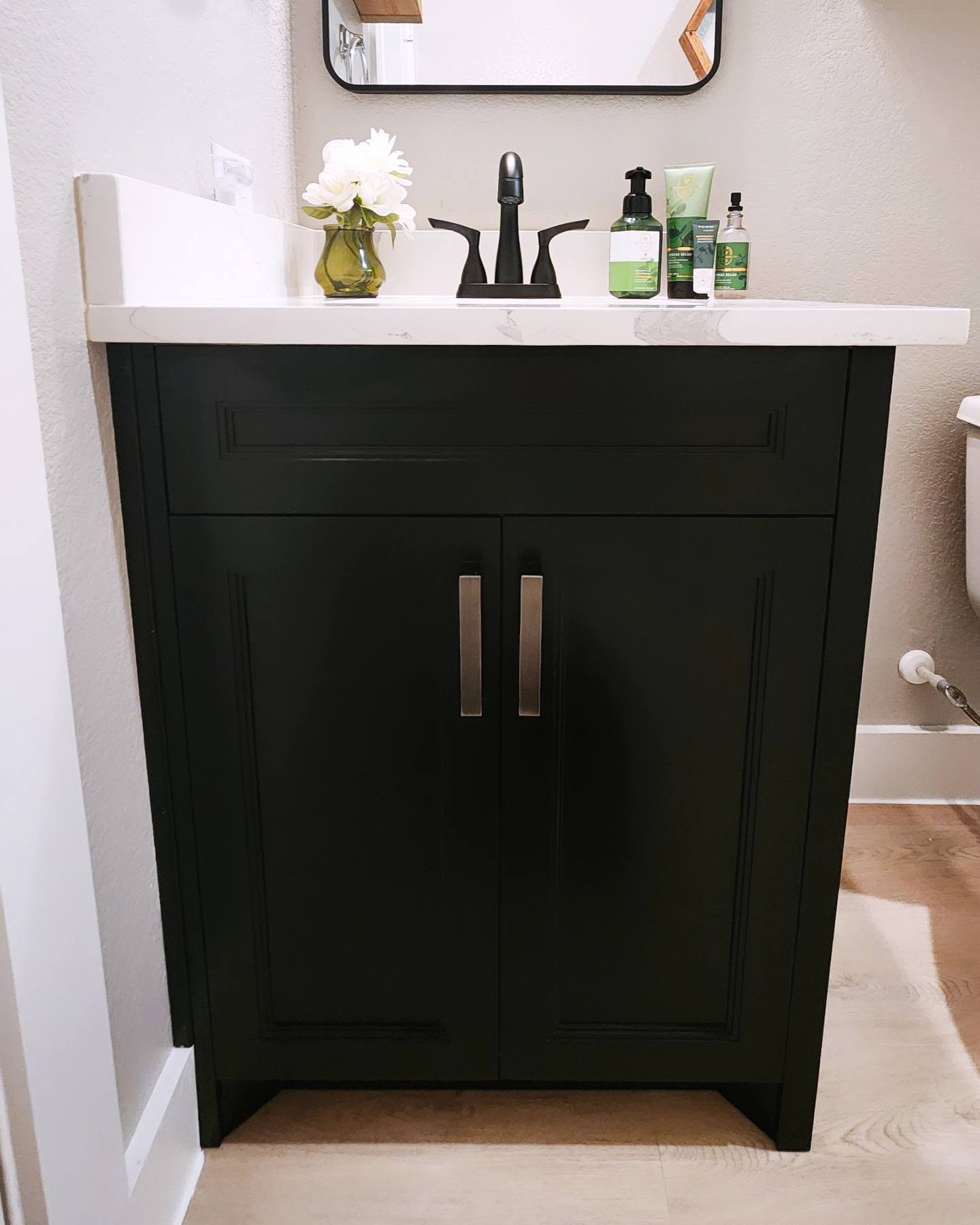 Custom bathroom vanity by Wooden Woodworks in Central Texas