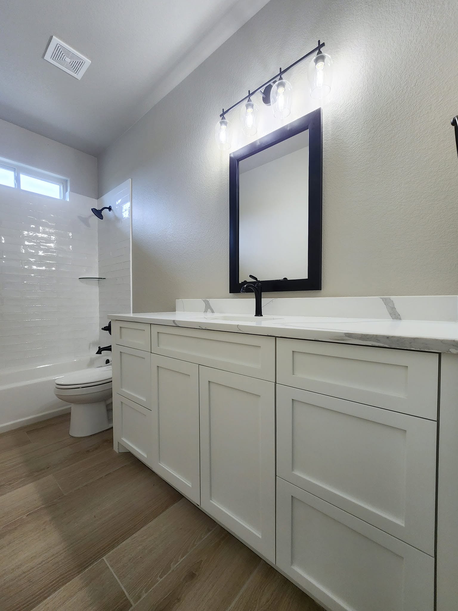 Custom bathroom vanity by Wooden Woodworks in Central Texas
