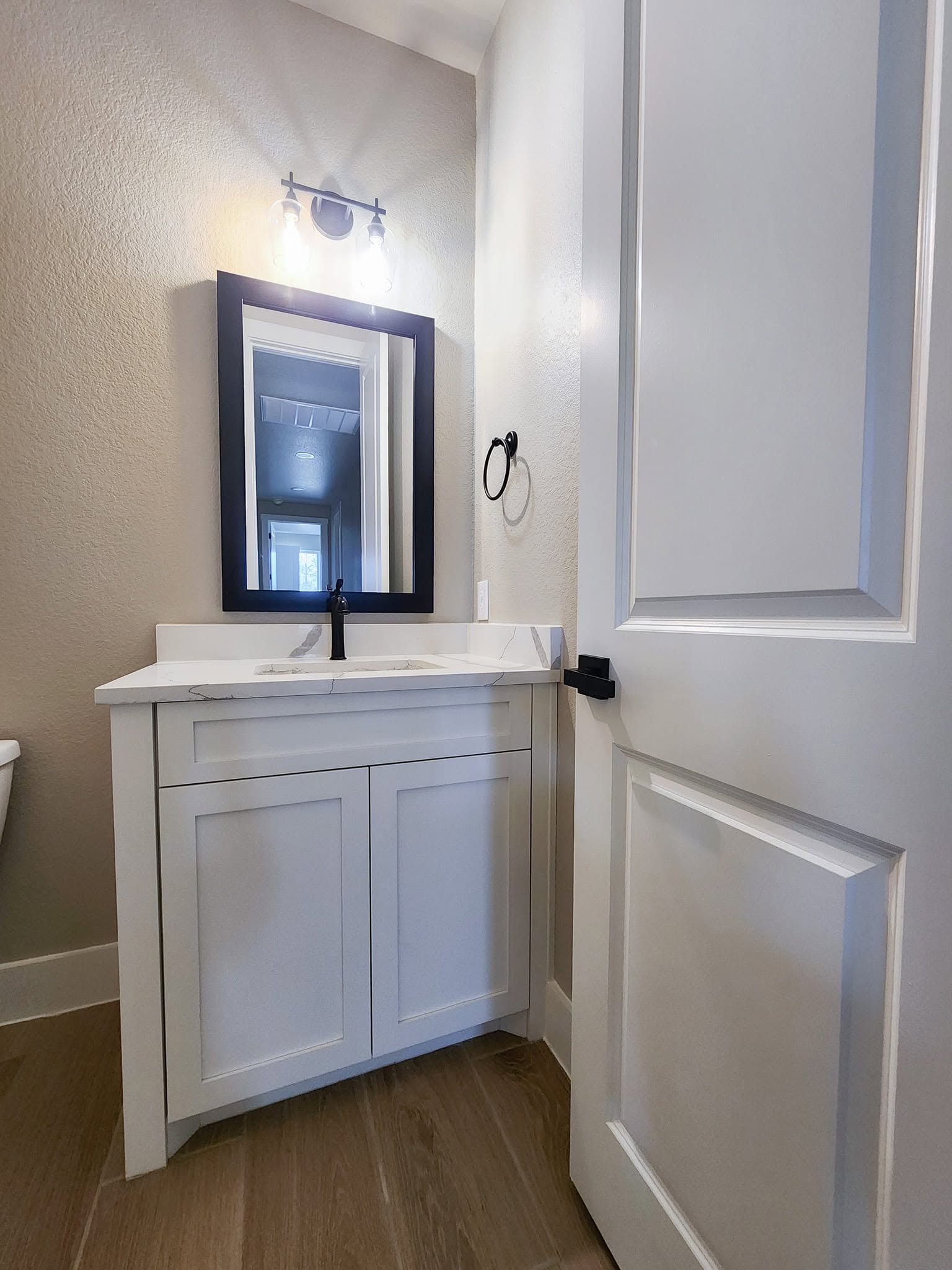 Custom bathroom vanity by Wooden Woodworks in Central Texas