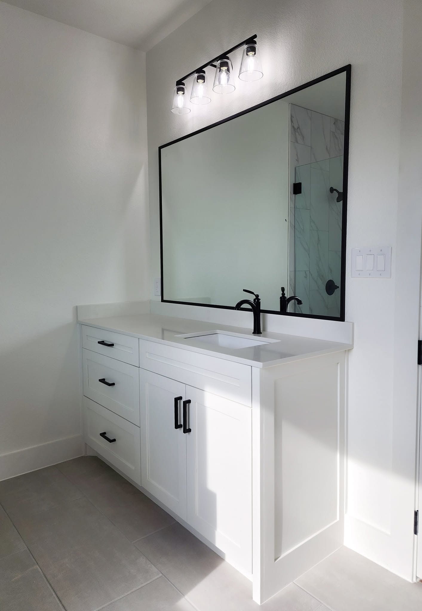 Custom bathroom vanity by Wooden Woodworks in Central Texas