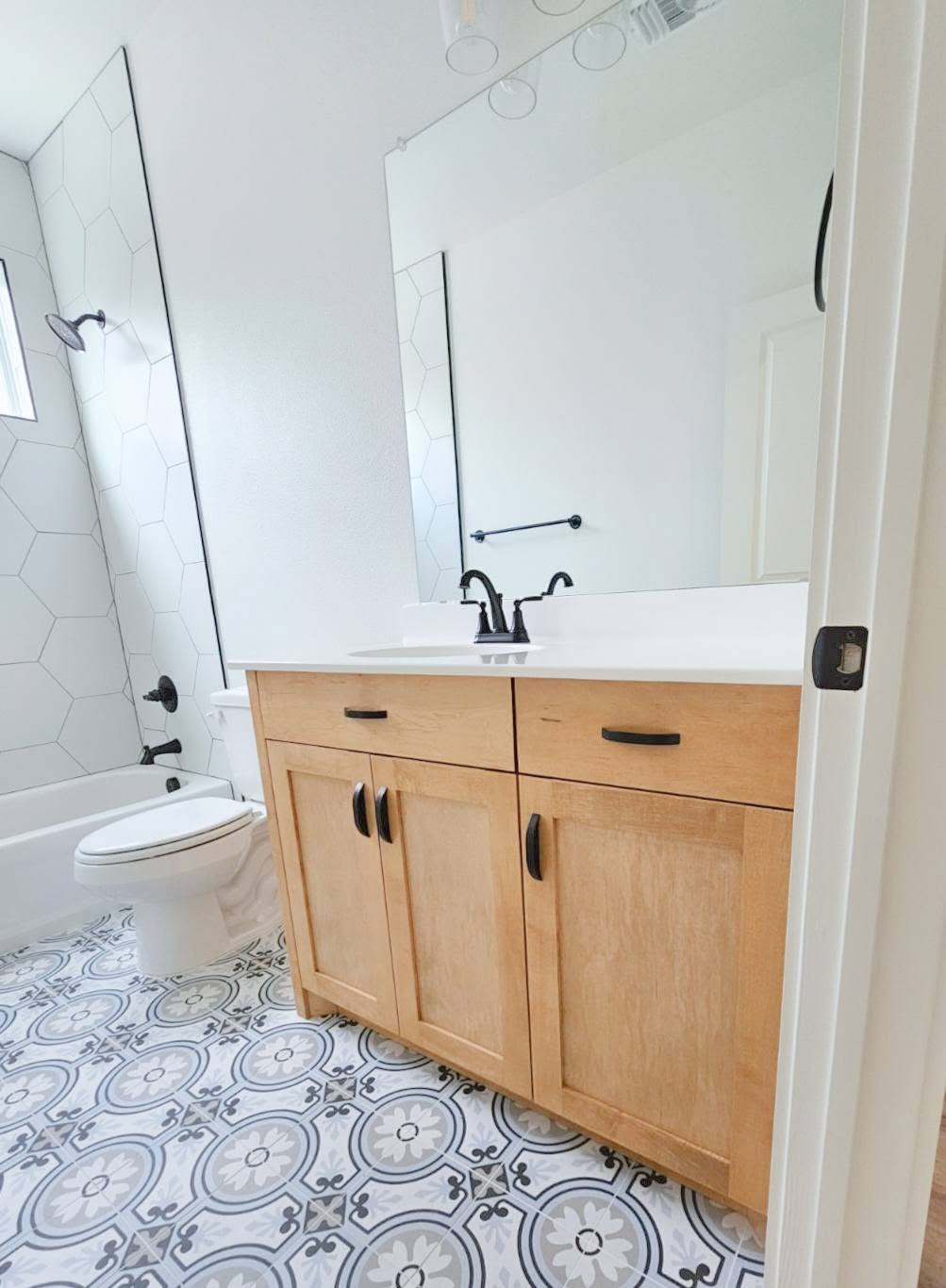 Custom bathroom vanity by Wooden Woodworks in Central Texas