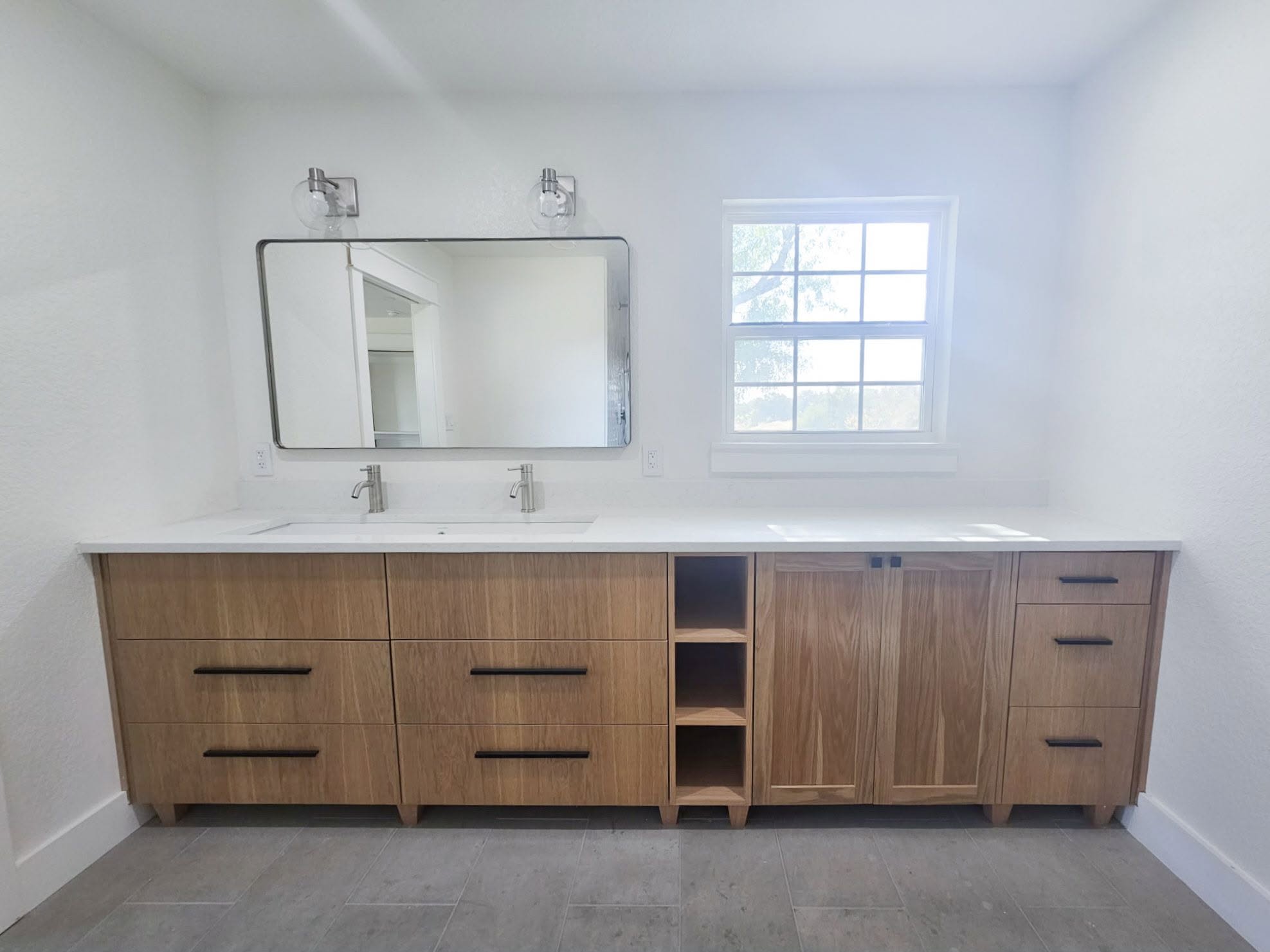 Custom bathroom vanity by Wooden Woodworks in Central Texas