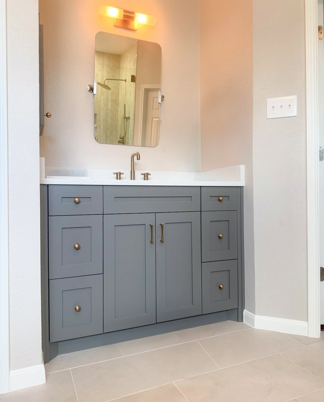 Custom bathroom vanity by Wooden Woodworks in Central Texas
