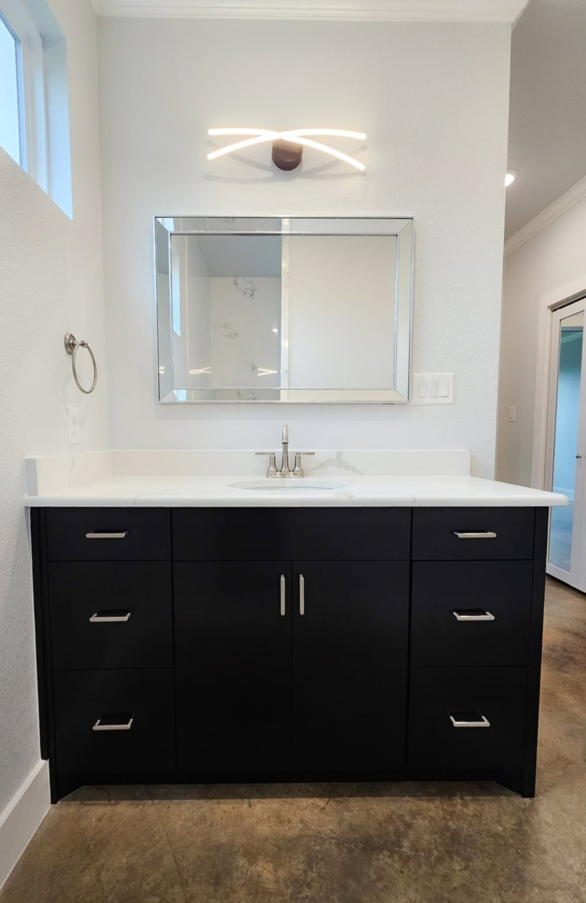 Custom bathroom vanity by Wooden Woodworks in Central Texas