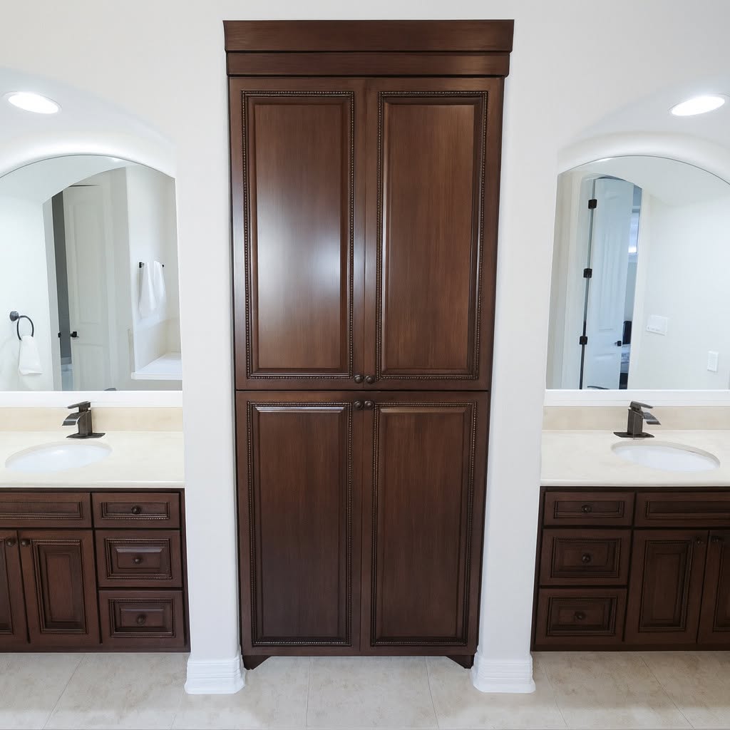 Custom bathroom vanity by Wooden Woodworks in Central Texas