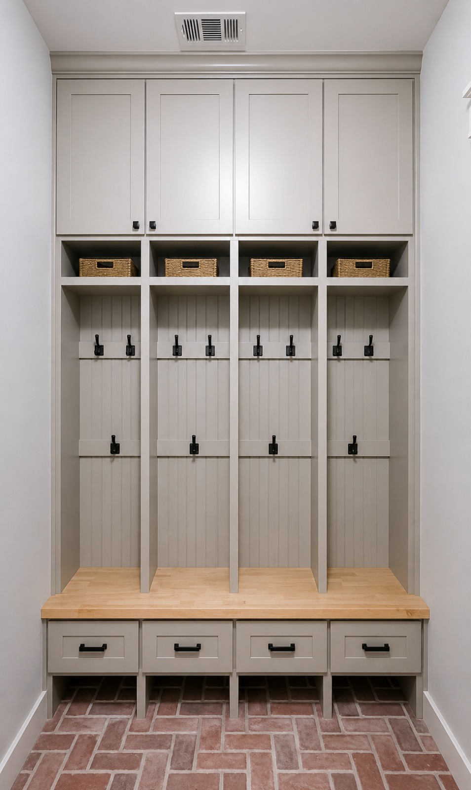 Custom mudroom by Wooden Woodworks