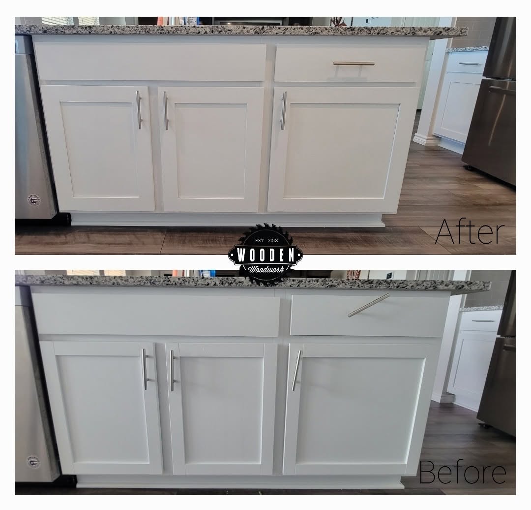 Brand new brushed nickel bar-style cabinet pulls, unboxed before install
