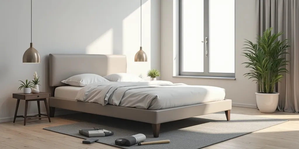 What precautions should be taken when taking apart a screwless bed frame?