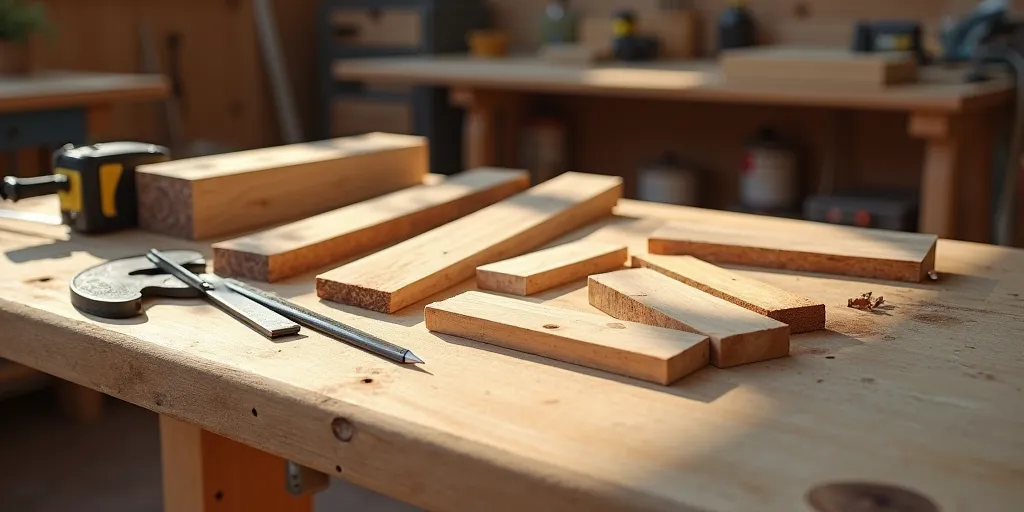 How do you measure and cut scrap wood for a small table?