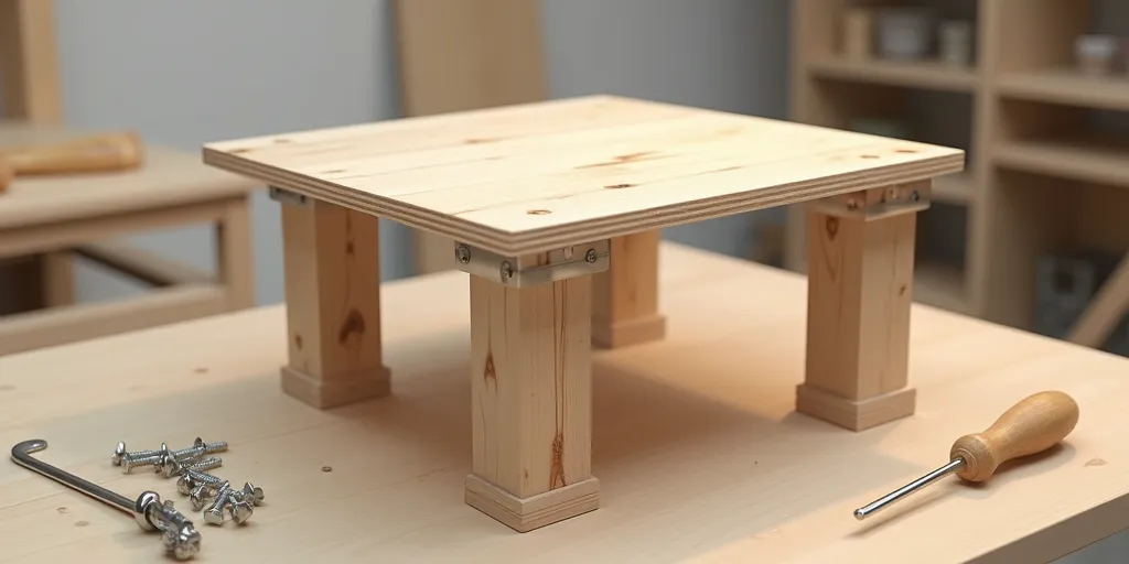 How do you assemble the tabletop and legs of a small table?