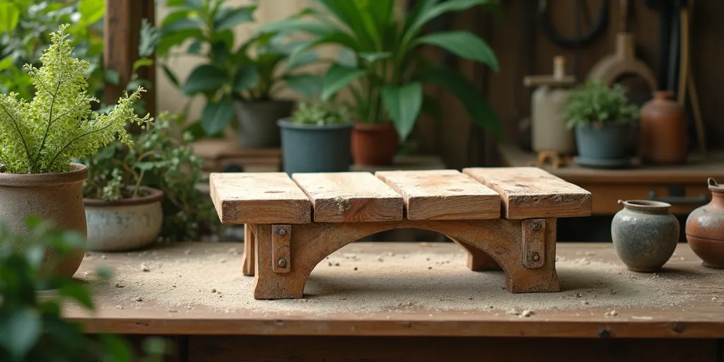 How can sanding help in the restoration of a wooden bench?