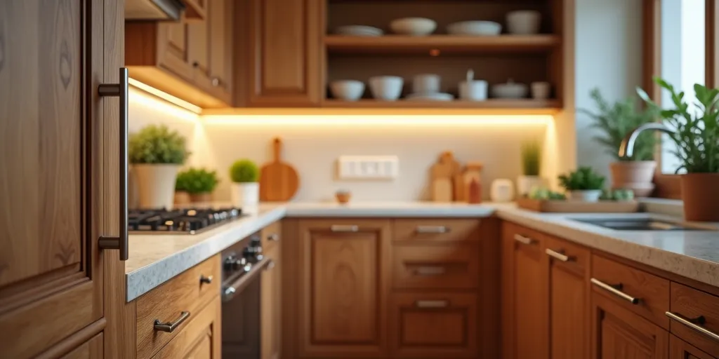 Why is it important to regularly clean wood kitchen cabinet doors?