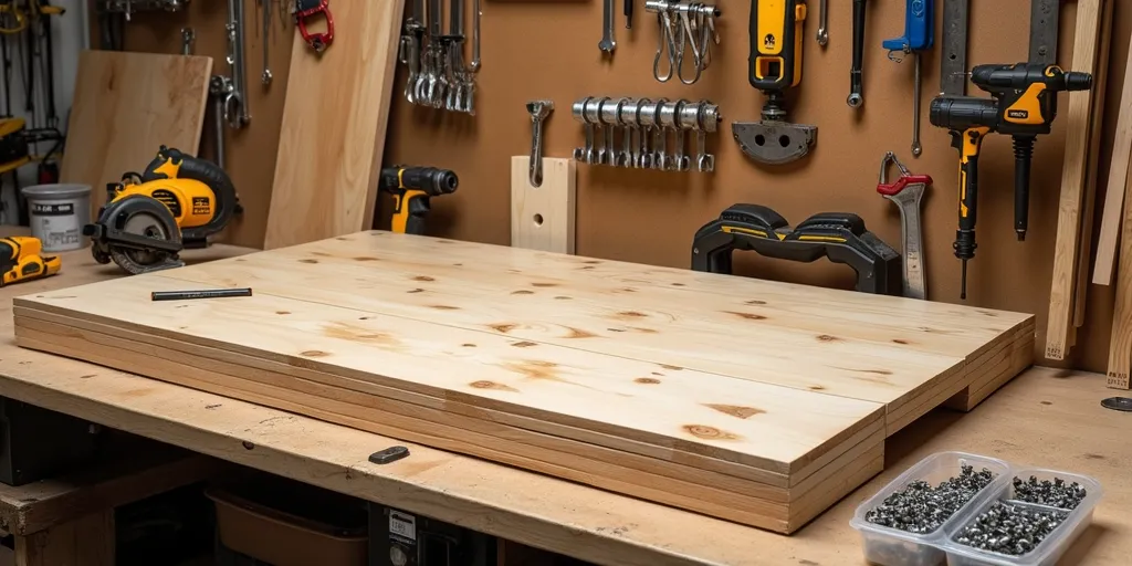 What materials are needed to build a wood motorcycle lift table?
