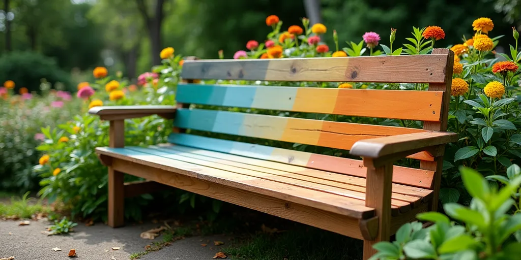 What color considerations for outdoor wooden bench paint?