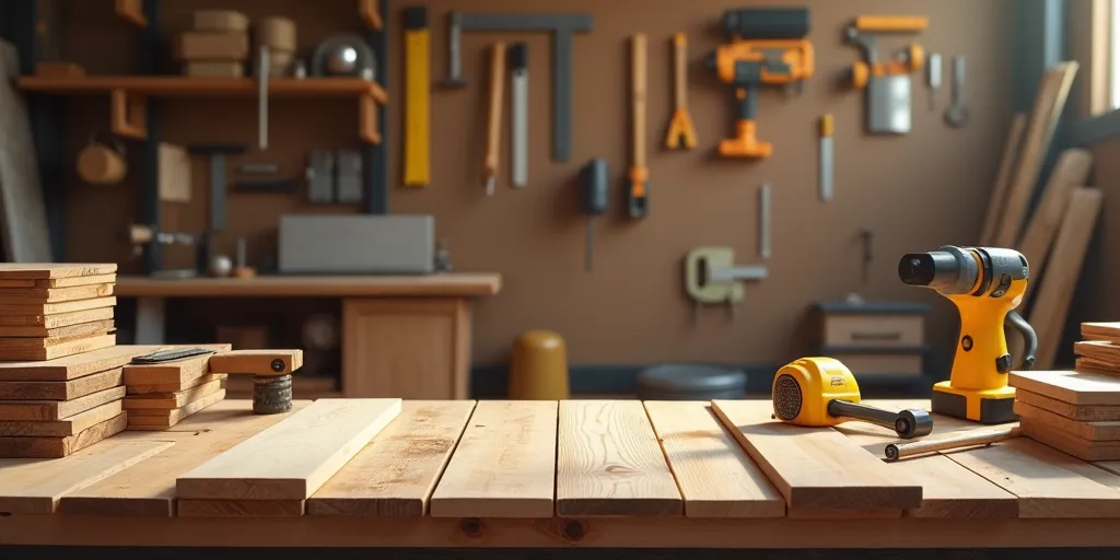 What materials and tools are needed to build a table out of wood?