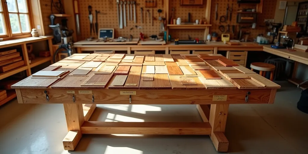 How do you select the type of wood for building a table?