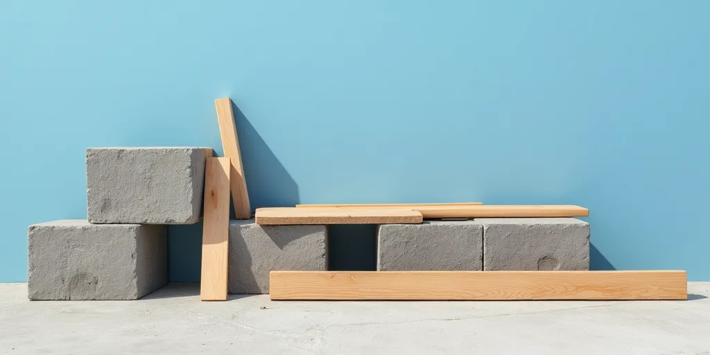 What materials are needed to create a bench with cinder blocks and wood?