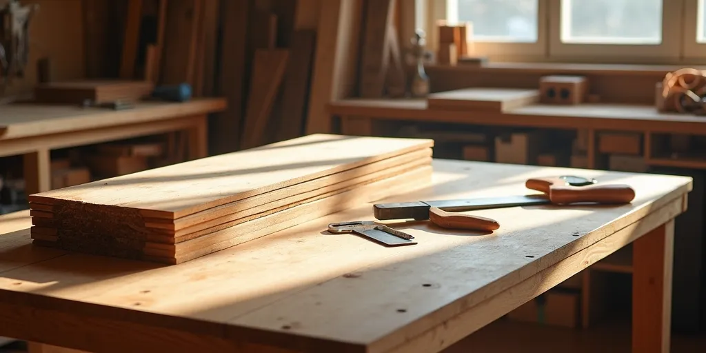 What materials and tools are needed to build a modern wood dining table?