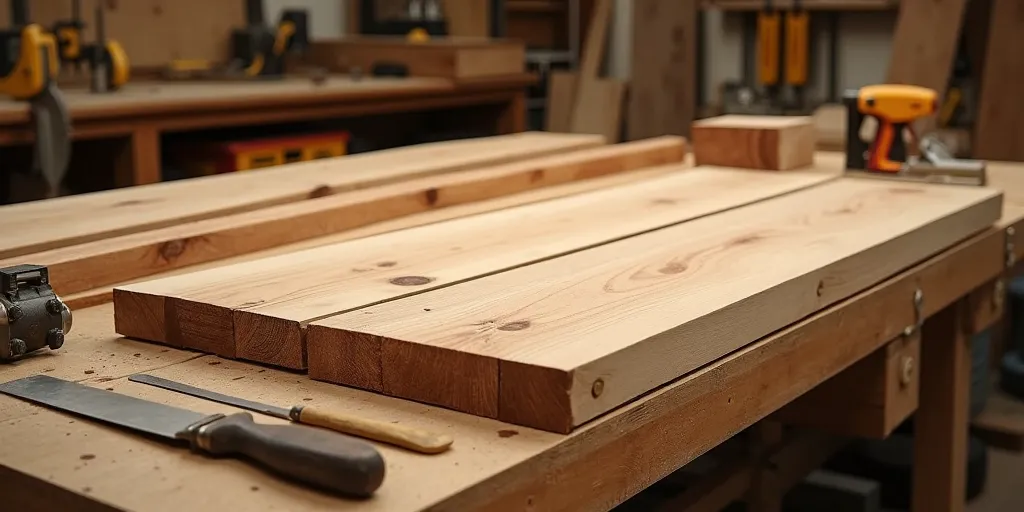 What steps are involved in assembling the tabletop for a wooden bar table?