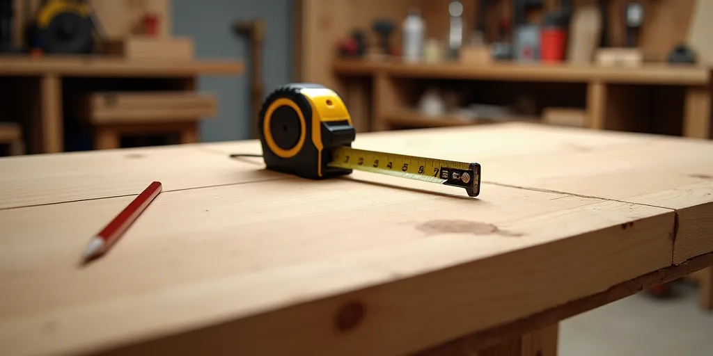 What steps are involved in measuring and cutting wood for the tabletop and legs?