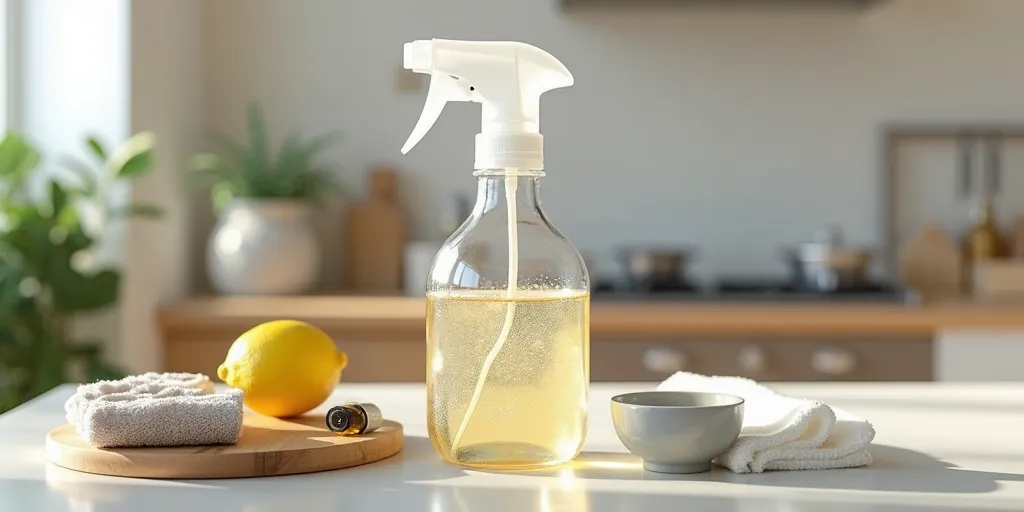 How should you prepare a cleaning solution for a wooden bed frame?