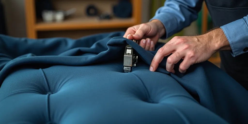 How do you avoid wrinkles and sagging when upholstering?