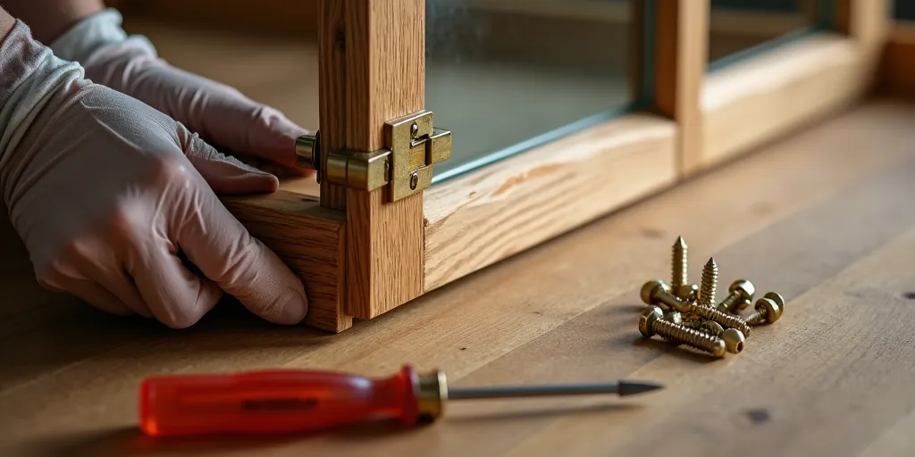How to secure glass panel on wood cabinet door?