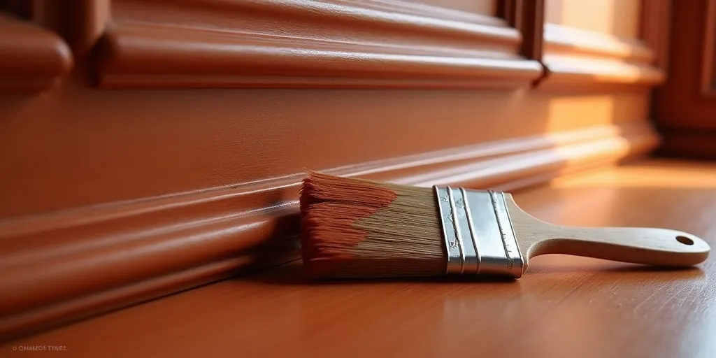 How can you achieve a professional finish when painting wood paneling with grooves?