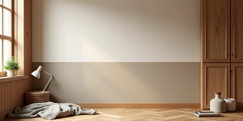 How can wood paneling be covered with wallpaper or fabric?