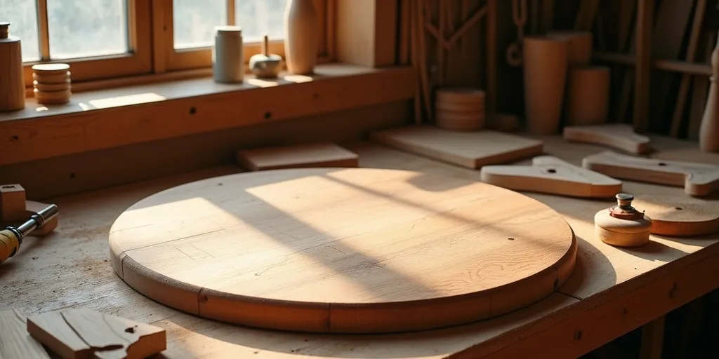 What materials and tools are needed to build a round wood coffee table?