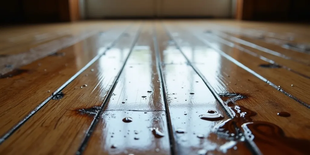 How can excess moisture damage wood floors?