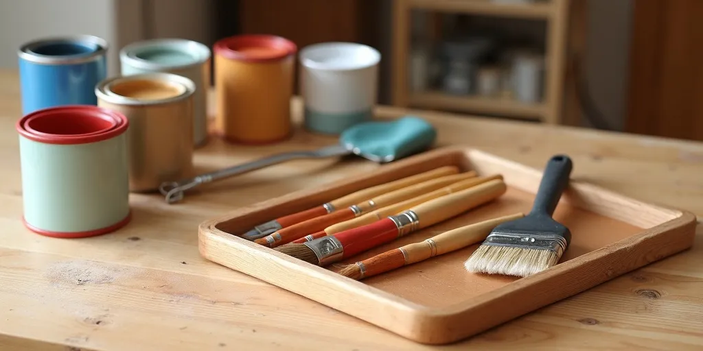What materials are needed to paint wood furniture?