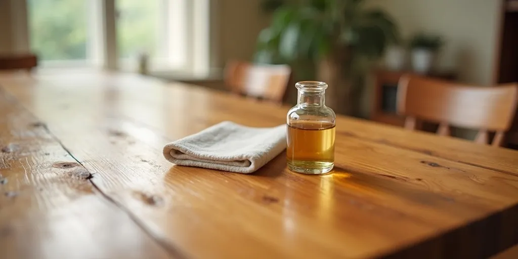 How can you protect the painted surface of wood furniture for a polished look?