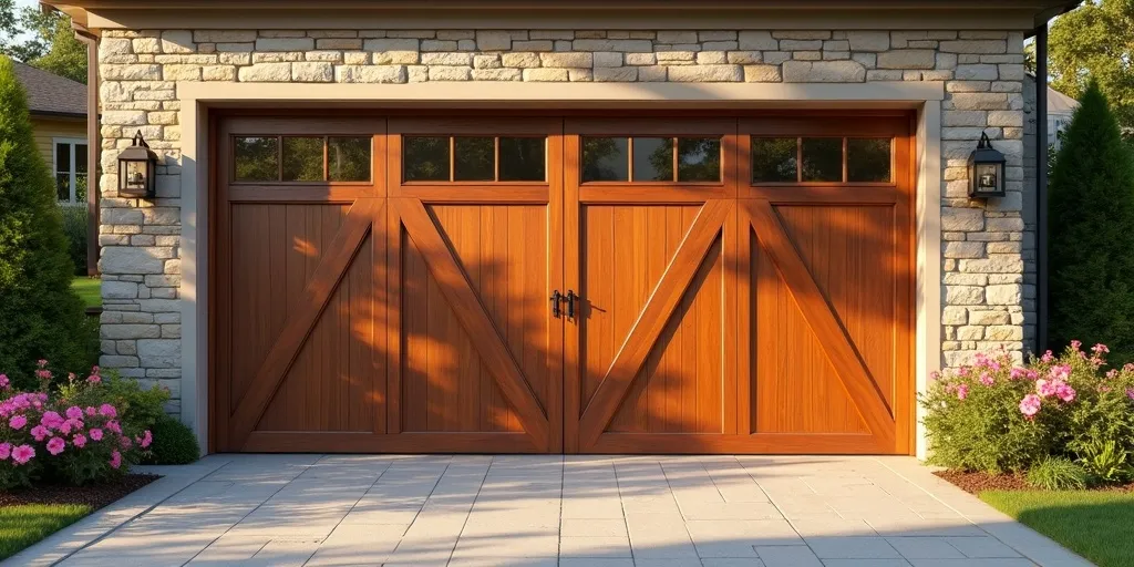 Why is it important to consider long-term benefits when investing in a wooden garage door?