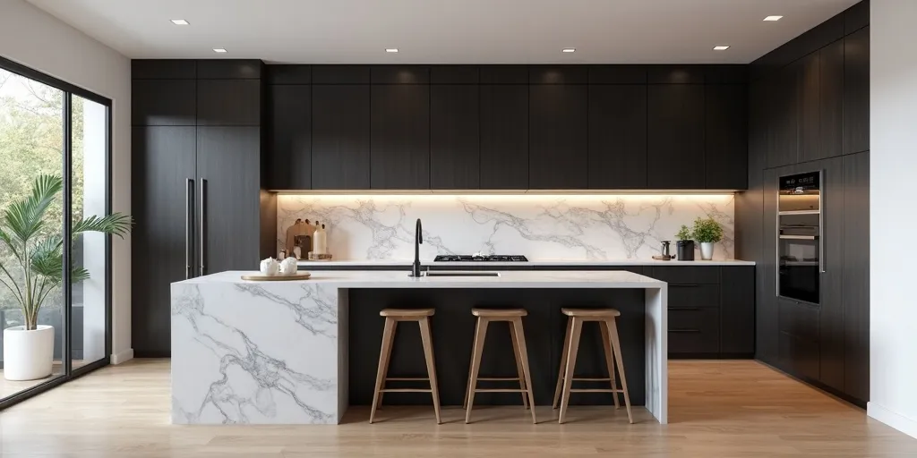 How to create contrast with dark cabinets?