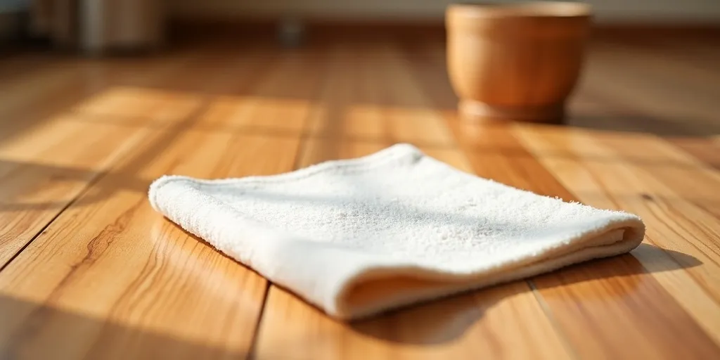 What is the first step to deep clean wood floors?