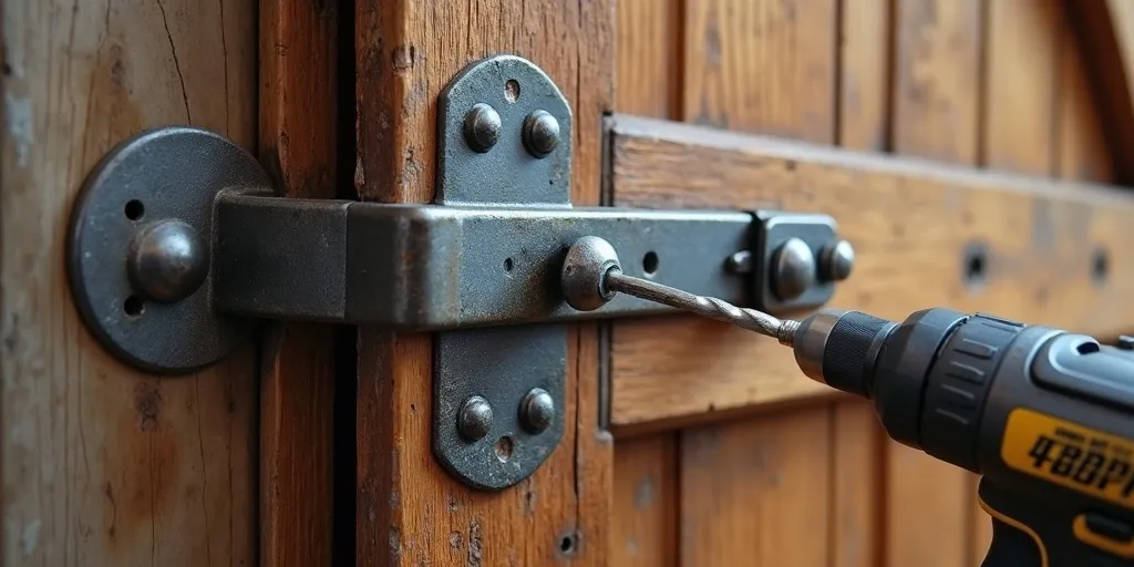 How do you attach hinges to swinging barn doors?