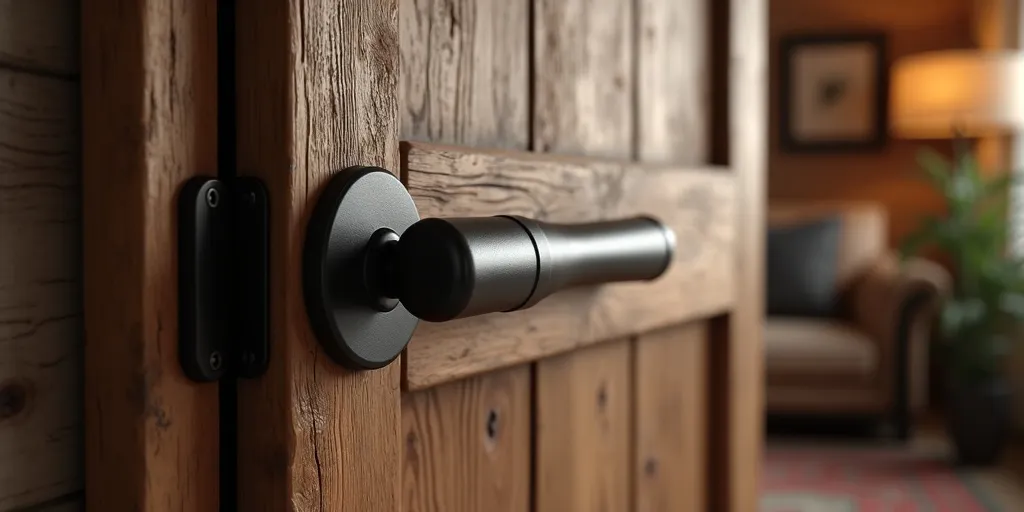 How can handles or pulls be added to swinging barn doors?