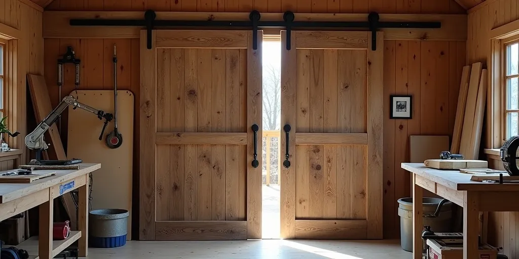 What is the recommended size for a barn door in relation to a 32-inch opening?