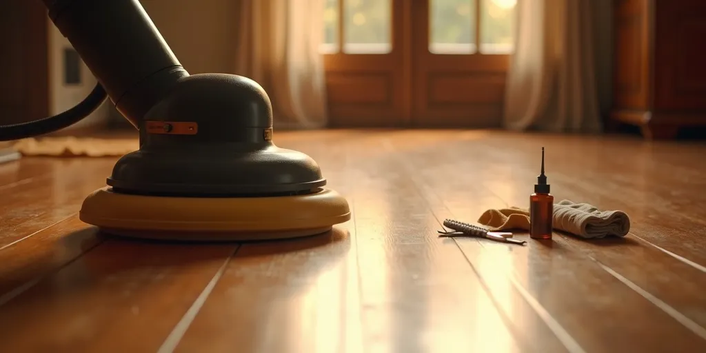 What steps are involved in polishing wood floors?