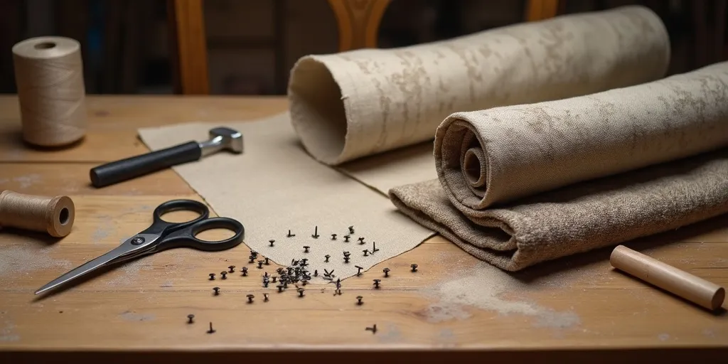What materials are needed to upholster a wooden dining chair?