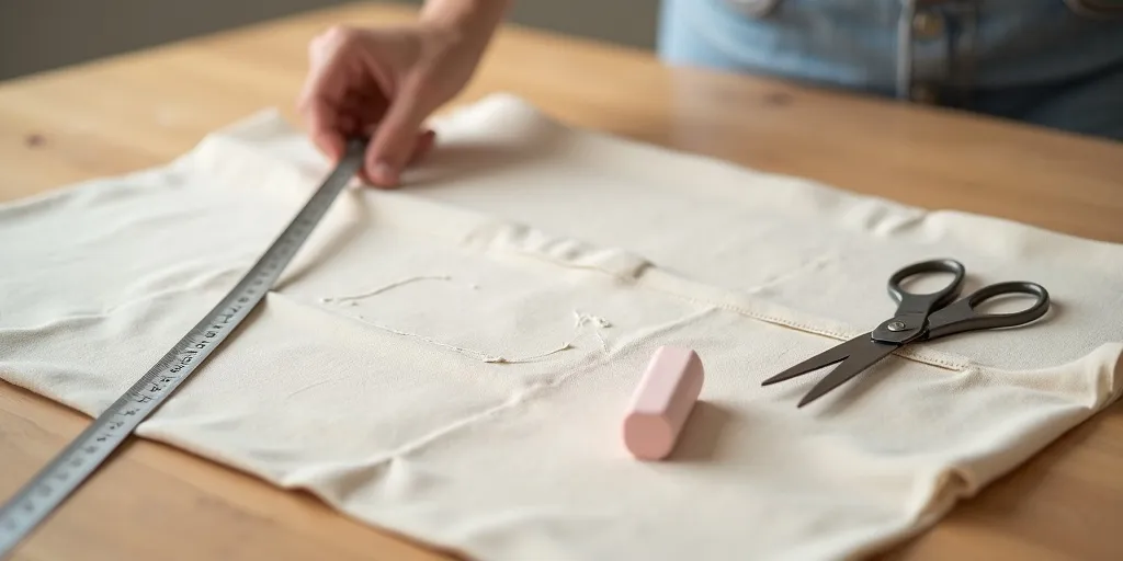 How do you measure the dimensions for fabric and padding?