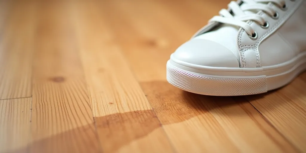 What household item can be used to erase scuff marks from wood floors?