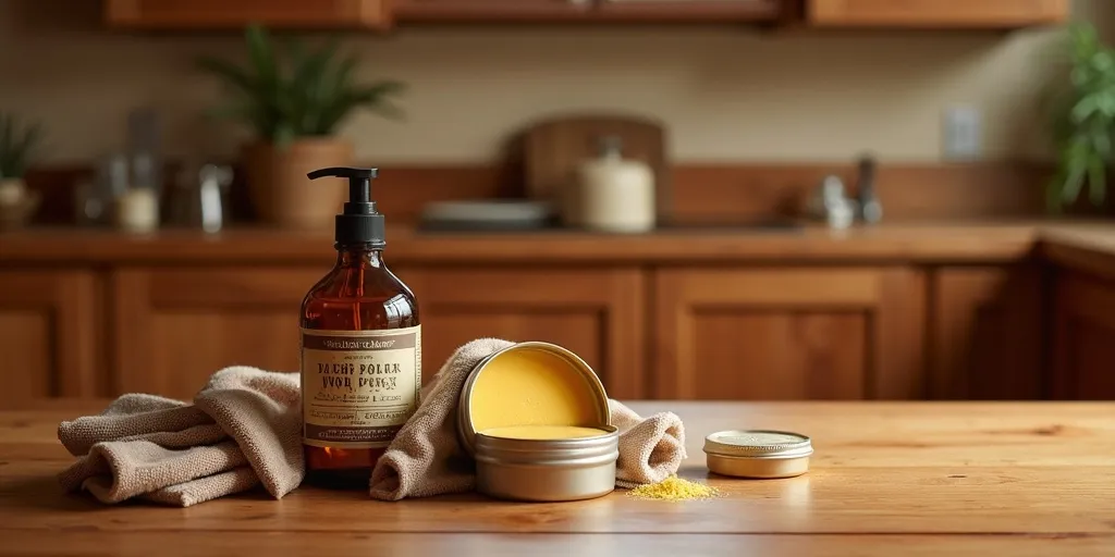 What products can be used to restore the natural shine of wood cabinets?
