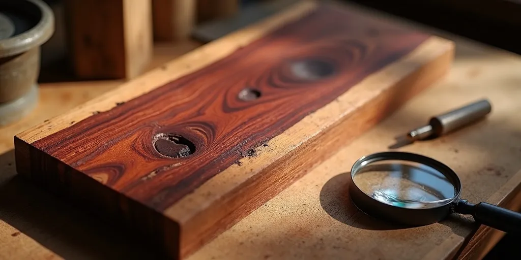 How can you assess the condition of rosewood for repairs?